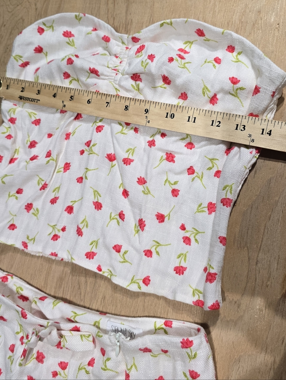 Sienna Sky White Floral Crop Top & Mini Skirt Set - Pink & Green - Picture 3 of 6